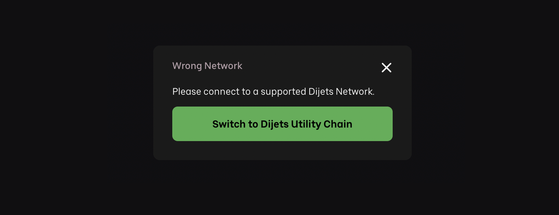 wrong network